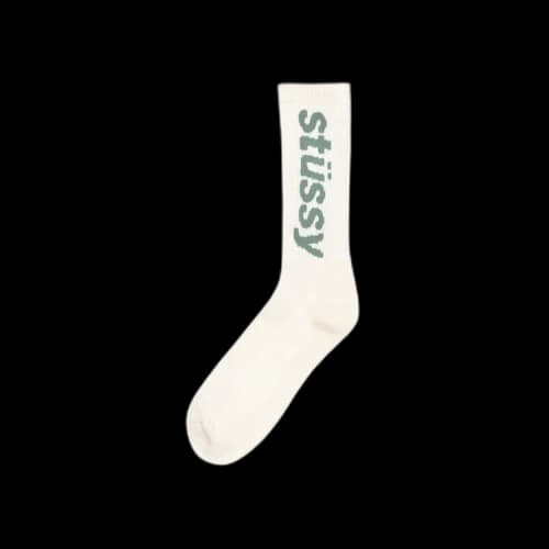 Stussy Helvetica Crew Socks 'Chiffon/Stone'