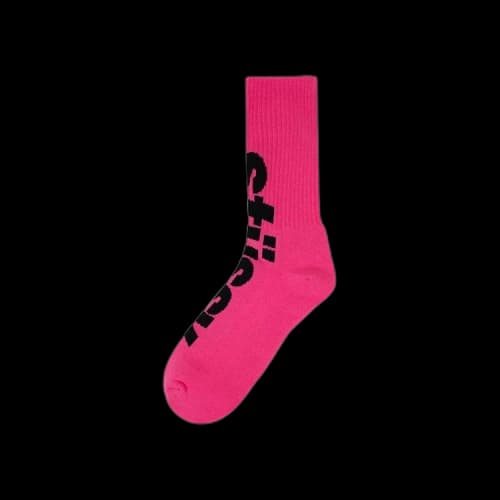 Stussy Big Helvetica Crew Socks 'Pink/Black'