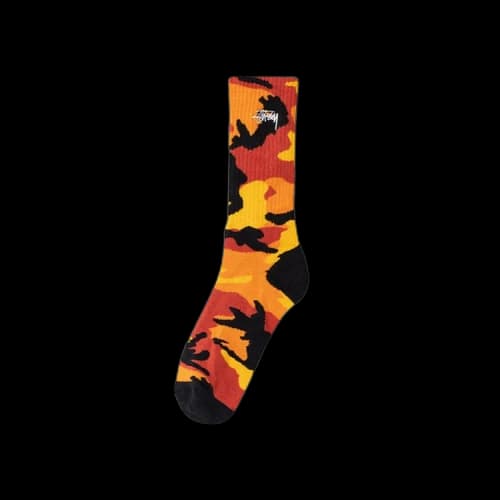 Stussy Stock Camo Socks 'Orange Camo'