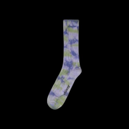Stussy Multi Dyed Ribbed Socks 'Purple/Green'