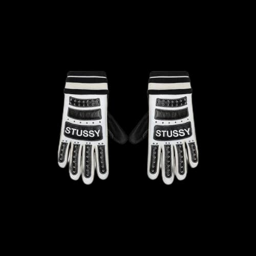 Stussy Leather Bike Gloves 'Black/White'