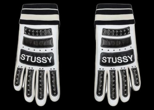 Stussy Leather Bike Gloves Black/White