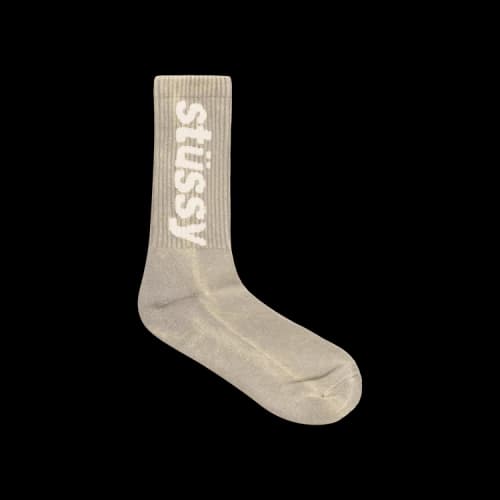 Stussy Washed Helvetica Crew Sock 'Grey'