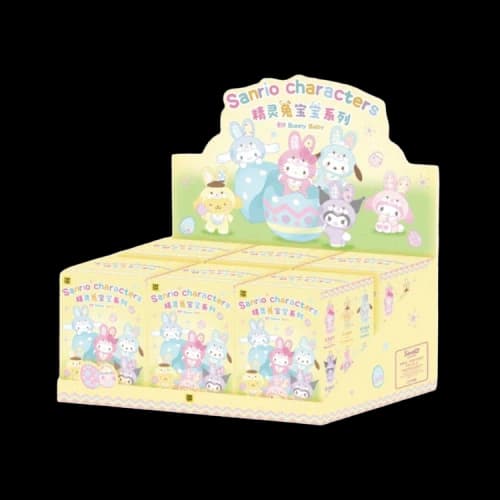 Miniso Top Toy x Sanrio Characters Elf Bunny Baby Vinyl Plush Keychains Sealed Case 'Mystery' (6 Blind Boxes)