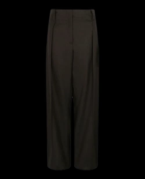 Ferragamo High-Waisted Wool Pants Grey