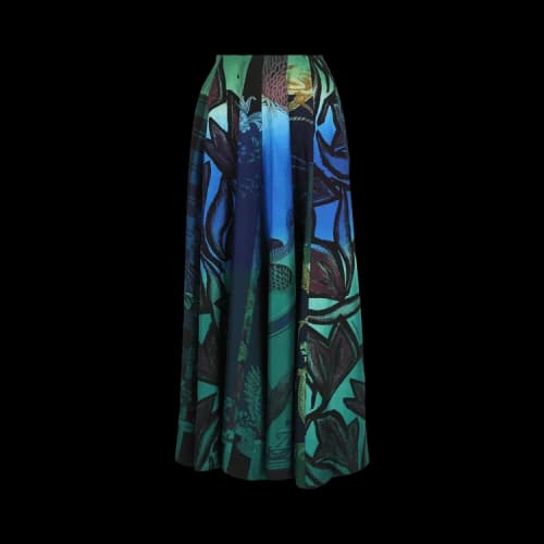 Ferragamo Graphic Printed Silk Midi Skirt 'Multicolor'