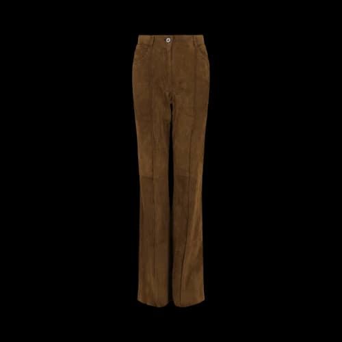 Ferragamo Suede Flared Pants Brown