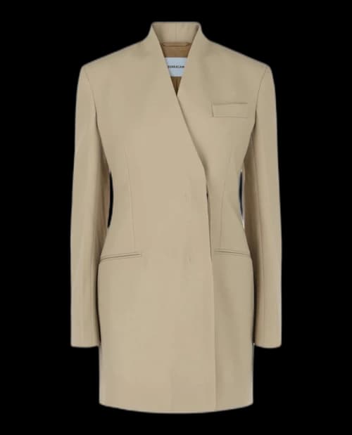 Ferragamo Single-Breasted Virgin Wool Blazer Bone