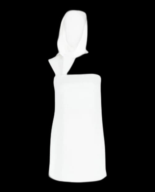 Ferragamo White Hooded Mini Dress White