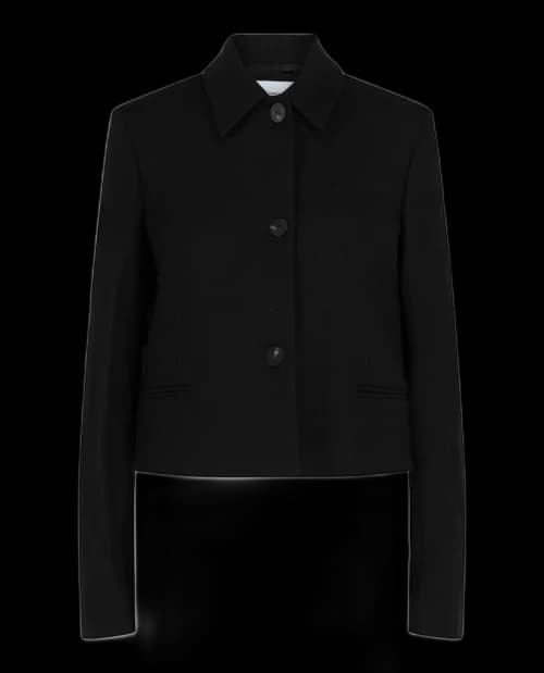 Ferragamo Single-Breast Cropped Blazer Black