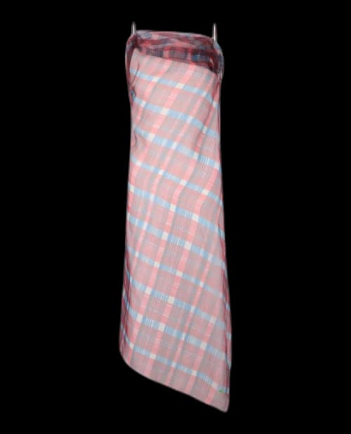 Ferragamo Plaid Asymmetrical Dress Bone