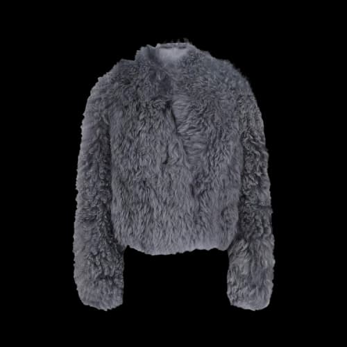 Ferragamo Shearling Cropped Jacket 'Grey'
