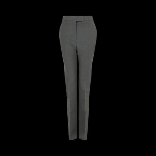 Ferragamo Straight Leg Wool Trousers Grey