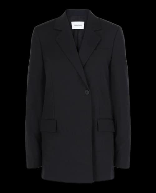 Ferragamo Single-Breasted Wool Blazer Blue