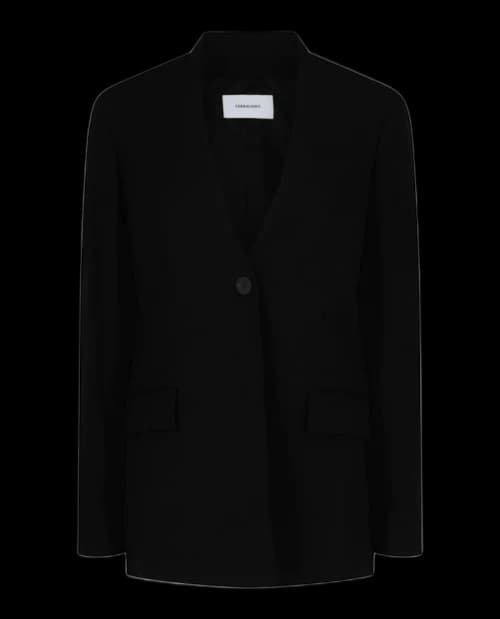 Ferragamo Single-Breasted Wool Blazer Black