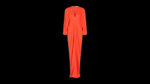 Ferragamo V Neck Maxi Dress Orange Blue