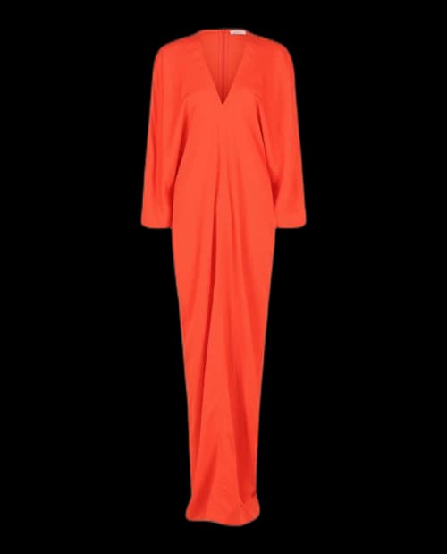 Ferragamo V-Neck Maxi Dress Red
