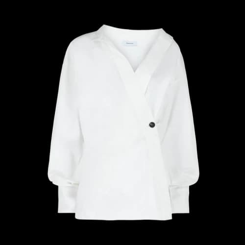 Ferragamo Asymmetric Cotton Dress Shirt 'White'