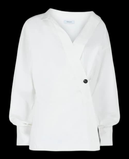 Ferragamo Asymmetric Cotton Dress Shirt White