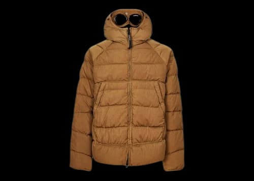 C.P. Company Eco-Chrome R Hooded Down Goggle Jacket Bronze Brown