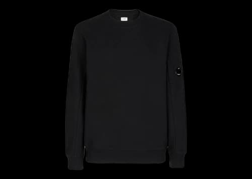 C.P. Company Diagonal Raised Fleece Sweatshirt Black