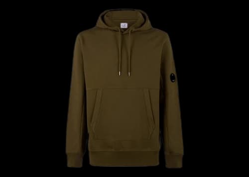 C.P. Company Diagnol Raised Fleece Hoodie Ivy Green