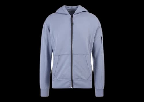 C.P. Company Light Fleece Zipped Hoodie Blue