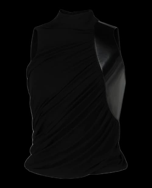 Ferragamo Panelled Draped Top Black