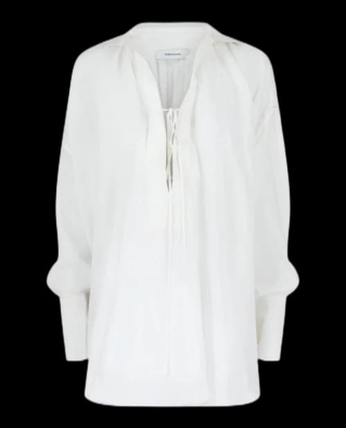 Ferragamo Silk-Blend Tunic Top White