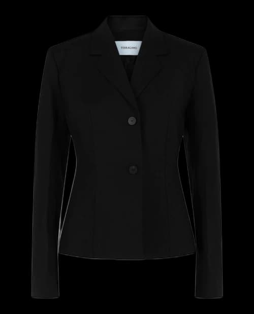 Ferragamo Wool Blend Blazer Black
