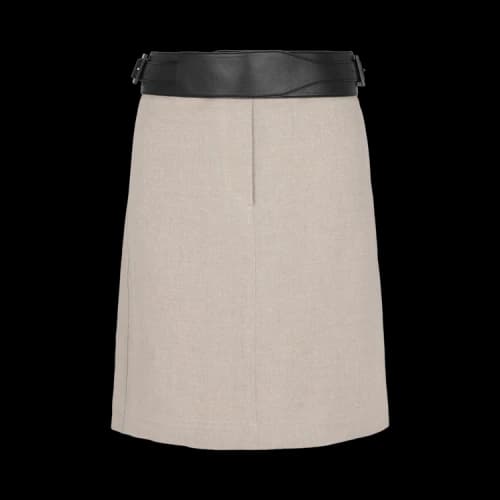 Ferragamo Skirt With Removable Leather Belt 'Beige'