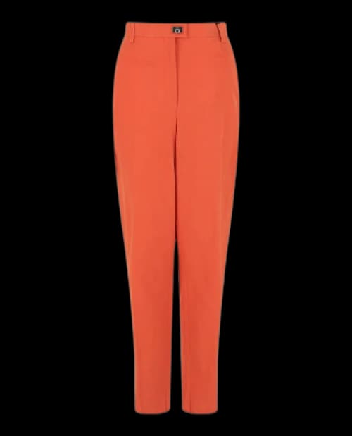 Ferragamo Gancini-Plaque Straight-Leg Trousers Orange
