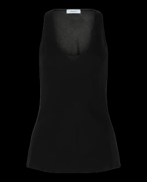 Ferragamo Silk Tank Top Black