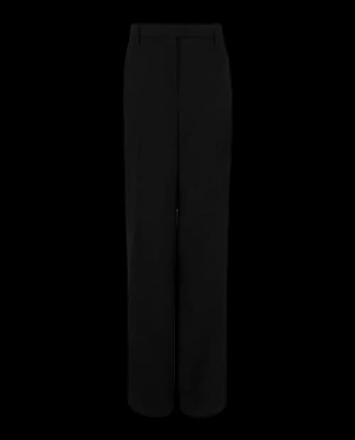 Ferragamo Creased Straight Leg Trousers Black