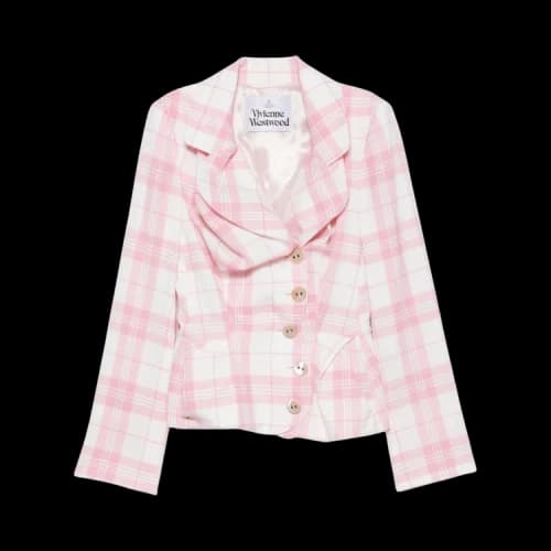 Vivienne Westwood Drunken Tailored Jacket 'Ivory/Pink'