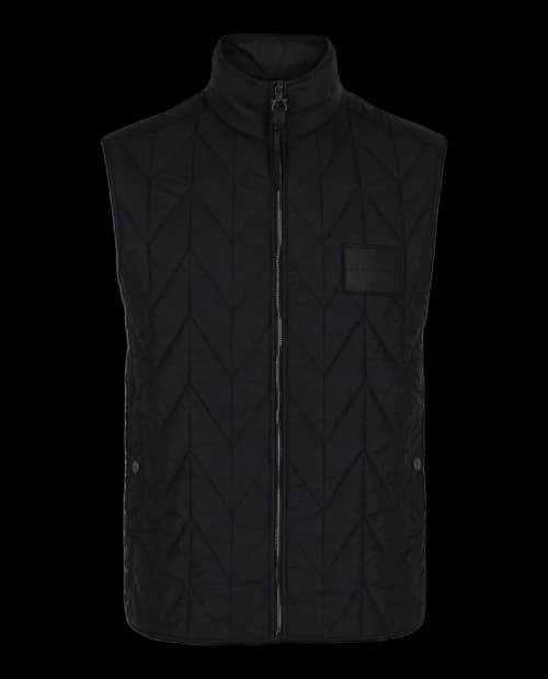 Ferragamo Chevron Quilted Vest Blue
