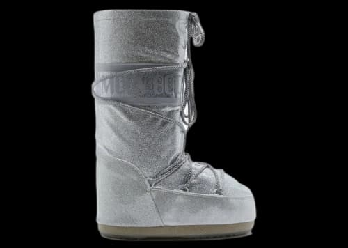 Moon Boot Icon Glitter Boot Silver