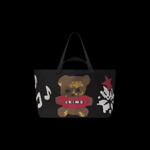 SKIMS x Cactus Plant Flea Market Cotton Fleece Jumbo Tote 'Onyx Teddy Bear Print'