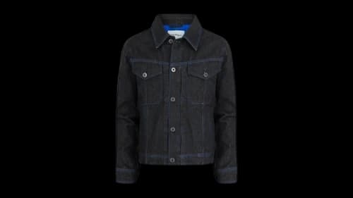 Ferragamo Contrast-Stitch Denim Jacket Blue