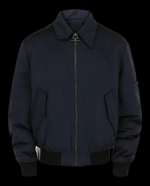 Ferragamo Gancini Padded Bomber Jacket Blue