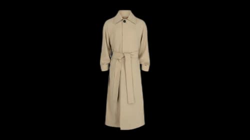 Ferragamo Wool Trench Coat Nude