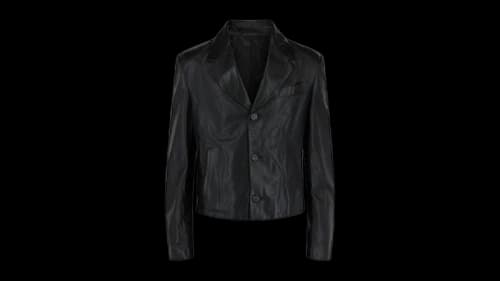 Ferragamo Leather Blazer Black