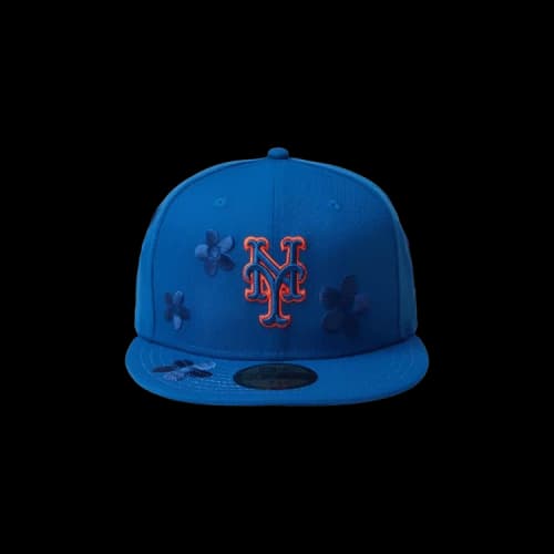 New Era MLB Flower Embroidery New York Mets 59FIFTY Hat 'Blue'