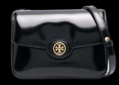 Tory Burch Robinson Spazzolato Shoulder Bag Black