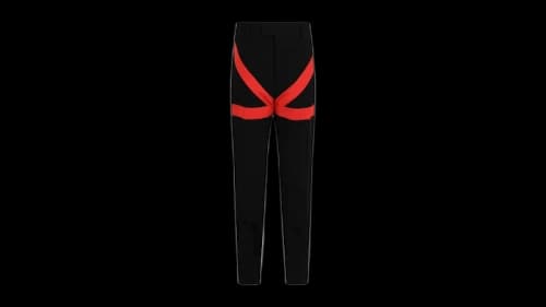 Ferragamo Satin Striped Pants Black