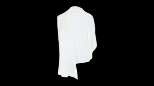 Ferragamo Women's Asymmetrical Shawl Blouse White