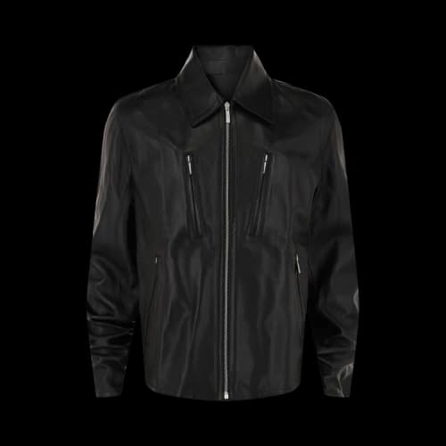 Ferragamo Zip Up Leather Jacket 'Black'