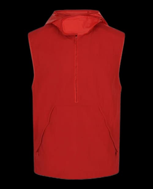 Ferragamo Hooded Windbreaker Vest Red