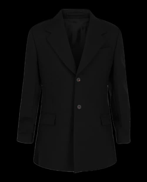 Ferragamo Notched Lapel Wool Blazer Black