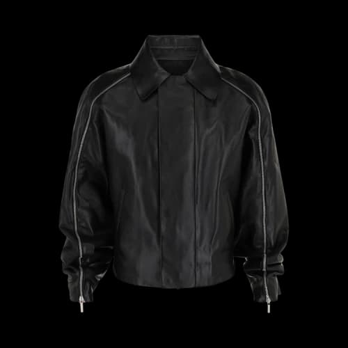 Ferragamo Contrasting Panels Zip Up Leather Jacket 'Black'
